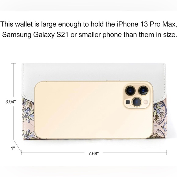 NWT RFID Blocking Trifold Wallet, PU Leather Clutch Multi Card Large - Picture 6 of 6